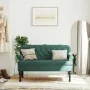 Bench with dark green velvet backrest 119.5x64.5x75 cm by , Banks - Ref: Foro24-372158, Price: 213,65 €, Discount: %