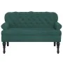 Bench with dark green velvet backrest 119.5x64.5x75 cm by , Banks - Ref: Foro24-372158, Price: 213,65 €, Discount: %
