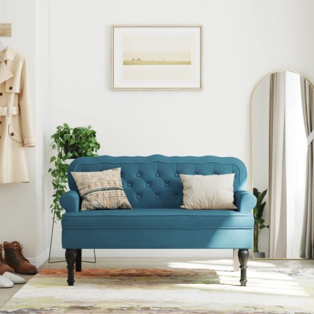 Bank mit blauer Samtrückenlehne 119,5x64,5x75 cm von , Banken - Ref: Foro24-372164, Preis: 196,32 €, Rabatt: %