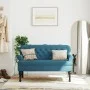 Bank mit blauer Samtrückenlehne 119,5x64,5x75 cm von , Banken - Ref: Foro24-372164, Preis: 189,81 €, Rabatt: %