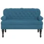 Bank mit blauer Samtrückenlehne 119,5x64,5x75 cm von , Banken - Ref: Foro24-372164, Preis: 189,81 €, Rabatt: %