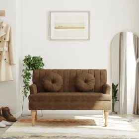 Bench with brown synthetic suede cushions 113x64.5x75.5 cm by , Banks - Ref: Foro24-372139, Price: 189,32 €, Discount: %