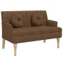 Bench with brown synthetic suede cushions 113x64.5x75.5 cm by , Banks - Ref: Foro24-372139, Price: 189,32 €, Discount: %