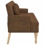 Banco con cojines ante sintético marrón 113x64,5x75,5 cm de , Bancos - Ref: Foro24-372139, Precio: 181,98 €, Descuento: %