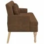 Bench with brown synthetic suede cushions 113x64.5x75.5 cm by , Banks - Ref: Foro24-372139, Price: 189,32 €, Discount: %