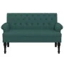 Bench with backrest dark green fabric 120x62x75.5 cm by , Banks - Ref: Foro24-372124, Price: 185,43 €, Discount: %