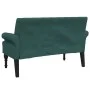 Bench with backrest dark green fabric 120x62x75.5 cm by , Banks - Ref: Foro24-372124, Price: 185,43 €, Discount: %