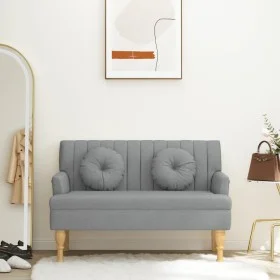 Bench with cushions light gray fabric 113x64.5x75.5 cm by , Banks - Ref: Foro24-372130, Price: 157,17 €, Discount: %