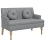 Bench with cushions light gray fabric 113x64.5x75.5 cm by , Banks - Ref: Foro24-372130, Price: 157,17 €, Discount: %