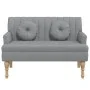 Bench with cushions light gray fabric 113x64.5x75.5 cm by , Banks - Ref: Foro24-372130, Price: 157,17 €, Discount: %