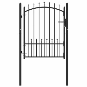 Puerta de cerca con cerradura Negro 100 x 125 cm