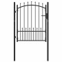 Puerta de cerca con cerradura Negro 100 x 125 cm