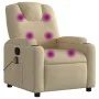 Cream Fabric Reclining Massage Chair by , Armchairs - Ref: Foro24-372386, Price: 230,43 €, Discount: %