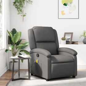 Sillón de masaje reclinable cuero sintético gris de , Sillones - Ref: Foro24-371785, Precio: 205,47 €, Descuento: %