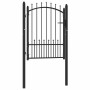 Puerta de cerca con cerradura Negro 100 x 125 cm