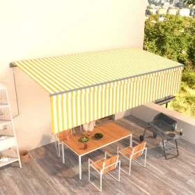 Automatisch einziehbare Markise mit gelben und weißen Jalousien 6x3 m von , Markisen - Ref: Foro24-3069488, Preis: 570,65 €, ...