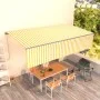 Automatic retractable awning with yellow and white blinds 6x3 m by , Awnings - Ref: Foro24-3069488, Price: 570,71 €, Discount: %