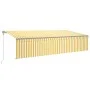 Automatic retractable awning with yellow and white blinds 6x3 m by , Awnings - Ref: Foro24-3069488, Price: 570,71 €, Discount: %