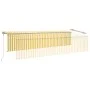 Automatic retractable awning with yellow and white blinds 6x3 m by , Awnings - Ref: Foro24-3069488, Price: 570,71 €, Discount: %