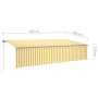 Automatic retractable awning with yellow and white blinds 6x3 m by , Awnings - Ref: Foro24-3069488, Price: 540,22 €, Discount: %
