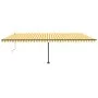 Toldo de pie automático amarillo y blanco 600x300 cm by , Awnings - Ref: Foro24-3069808, Price: 678,52 €, Discount: %