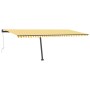 Toldo de pie automático amarillo y blanco 600x300 cm by , Awnings - Ref: Foro24-3069808, Price: 655,24 €, Discount: %