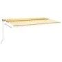 Toldo de pie automático amarillo y blanco 600x300 cm by , Awnings - Ref: Foro24-3069808, Price: 678,52 €, Discount: %