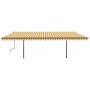 Automatic retractable awning with yellow and white poles 6x3 m by , Awnings - Ref: Foro24-3070208, Price: 648,06 €, Discount: %