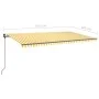 Automatic retractable awning with yellow and white poles 6x3 m by , Awnings - Ref: Foro24-3070208, Price: 680,71 €, Discount: %