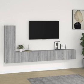 3-teiliges TV-Möbelset aus grauem Sonoma-Sperrholz von , TV-Möbel - Ref: Foro24-3114324, Preis: 129,72 €, Rabatt: %