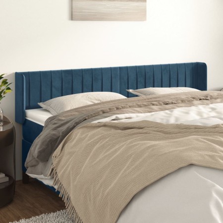 Dunkelblaues Samtkopfteil 163x16x78/88 cm von , Kopf- und Fußteile - Ref: Foro24-3119064, Preis: 84,29 €, Rabatt: %
