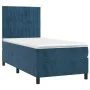 Box spring bed with mattress and LED dark blue velvet 80x200 cm by , Beds and slatted bases - Ref: Foro24-3136213, Price: 316...
