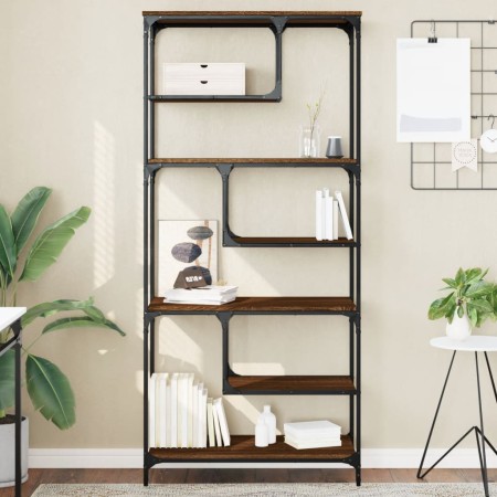 Estantería madera de ingeniería roble marrón 81x36x176 cm by , Bookcases and shelves - Ref: Foro24-836227, Price: 93,71 €, Di...