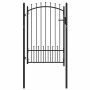 Puerta de cerca con cerradura Negro 100 x 150 cm