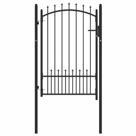 Puerta de cerca con cerradura Negro 100 x 150 cm