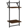Wandregale mit 4 Stangen aus braunem Eichen-Ingenieurholz. von , Regale und Regale - Ref: Foro24-836267, Preis: 37,04 €, Raba...