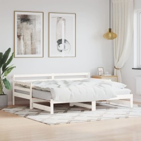 Sofá cama nido madera maciza de pino blanco 90x190 cm