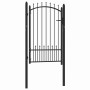 Puerta de cerca con cerradura Negro 100 x 150 cm