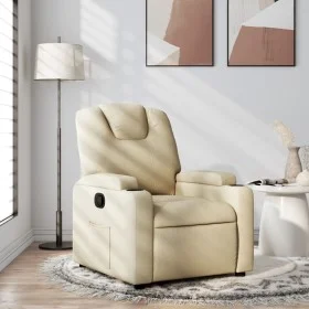 Sillón reclinable de tela crema by , Armchairs - Ref: Foro24-372374, Price: 197,41 €, Discount: %