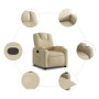 Sillón reclinable de tela crema by , Armchairs - Ref: Foro24-372374, Price: 200,45 €, Discount: %