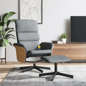 Sillón reclinable de masaje con reposapiés tela gris claro by , Armchairs - Ref: Foro24-356622, Price: 137,44 €, Discount: %
