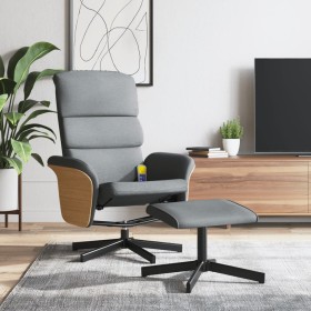 Sillón reclinable de masaje con reposapiés tela gris claro by , Armchairs - Ref: Foro24-356622, Price: 138,61 €, Discount: %