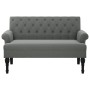 Banco con respaldo tela gris oscuro 120x62x75,5 cm de , Bancos - Ref: Foro24-372121, Precio: 164,49 €, Descuento: %
