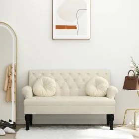 Banco con respaldo lino 120x62x75,5 cm by , Banks - Ref: Foro24-372128, Price: 198,63 €, Discount: %