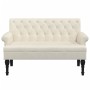 Banco con respaldo lino 120x62x75,5 cm de , Bancos - Ref: Foro24-372128, Precio: 202,53 €, Descuento: %