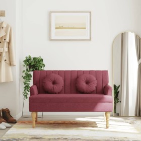 Banco con cojines tela rojo tinto 113x64,5x75,5 cm by , Banks - Ref: Foro24-372137, Price: 179,25 €, Discount: %