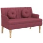 Banco con cojines tela rojo tinto 113x64,5x75,5 cm de , Bancos - Ref: Foro24-372137, Precio: 179,14 €, Descuento: %