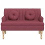 Banco con cojines tela rojo tinto 113x64,5x75,5 cm de , Bancos - Ref: Foro24-372137, Precio: 179,14 €, Descuento: %
