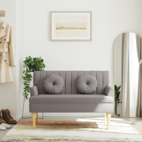 Bank mit Kissen aus grauem Taupe-Stoff, 113x64,5x75,5 cm. von , Banken - Ref: Foro24-372135, Preis: 164,43 €, Rabatt: %
