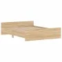 Bed frame with Sonoma oak headboard and footboard 160x200 cm by , Beds and slatted bases - Ref: Foro24-3203763, Price: 124,15...